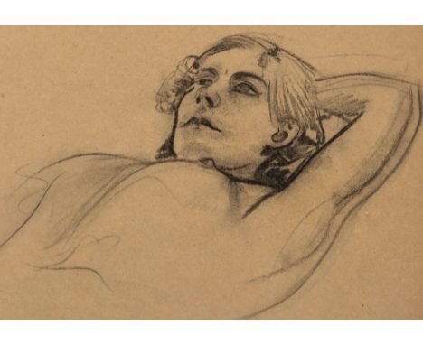 Edward Woore (1880-1960) - A group of four studies of female nudes  black chalk, on various papers, sheets between c.22 x 16 