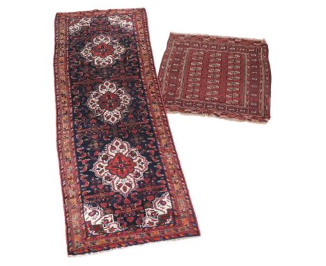 A Tekke rug, approximately 130cm x 115cm together with a Bakhtiar rug  A Tekke rug,   approximately    130cm x 115cm  togethe