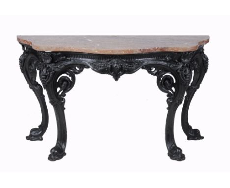 A Victorian cast iron console table, probably by Coalbrookdale  A Victorian cast iron console table, probably by Coalbrookdal