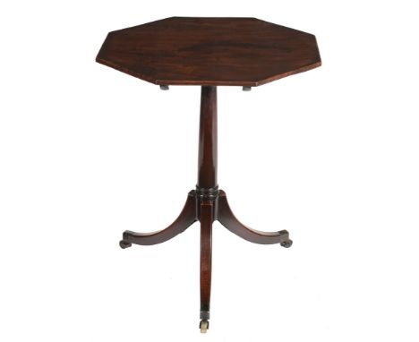 A George III mahogany octagonal tripod table, circa 1800  A George III mahogany octagonal tripod table,   circa 1800, the top