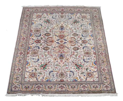 A Tabriz carpet, approximately 386cm x 294cm  A Tabriz carpet,   approximately 386cm x 294cm 