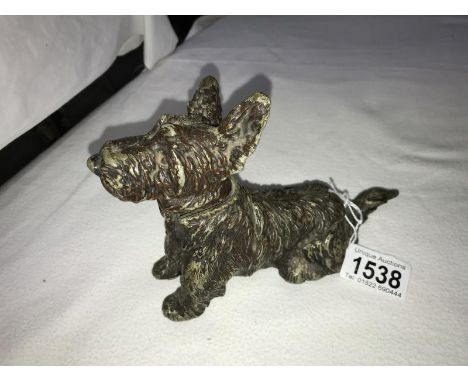 A table lighter incorporating ashtray in the shape of a terrier dog.