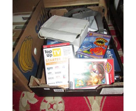 A Nintendo Wii computer console with assortment of games.