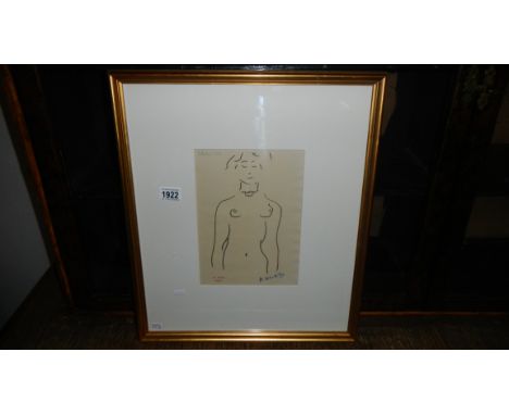 A framed and glazed Henri Matisse print entitled 'Idole', stamped and signed in coloured pencil.