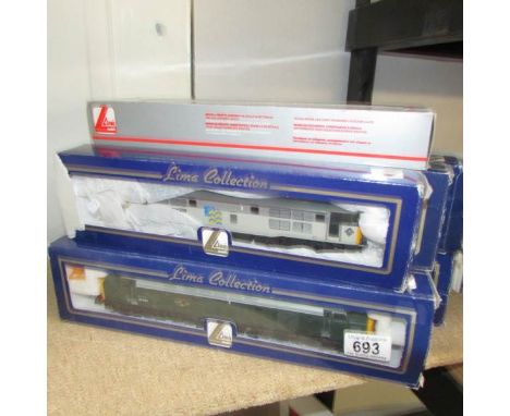 10 boxed Lima locomotives.