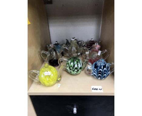 A collection of teapot &amp; coffee pot glass ornaments