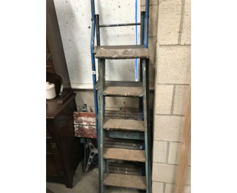 2 step ladders (1 metal frame &amp; 1 wooden) &amp; a workmate