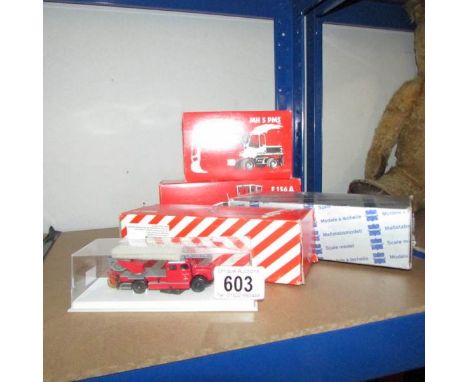 5 assorted German boxed model vehicles - 3 Orenstein &amp; Koppel diggers (MH 5 PMS, RH9 &amp; F 156 A), a Conrad digger and 