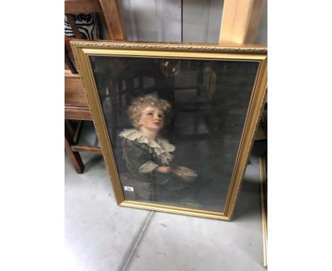 A framed and glazed  Pears soap bubble pipe boy