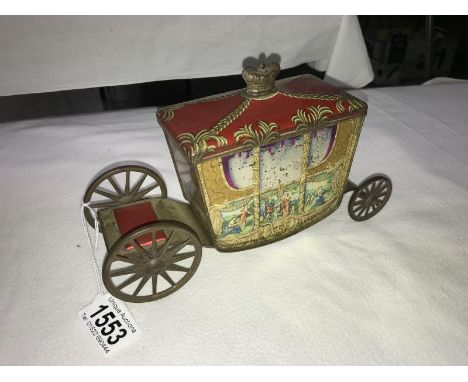 A W &amp; R Jacobs &amp; Co., Ltd., biscuit tin in the shape of Cinderella's coach.