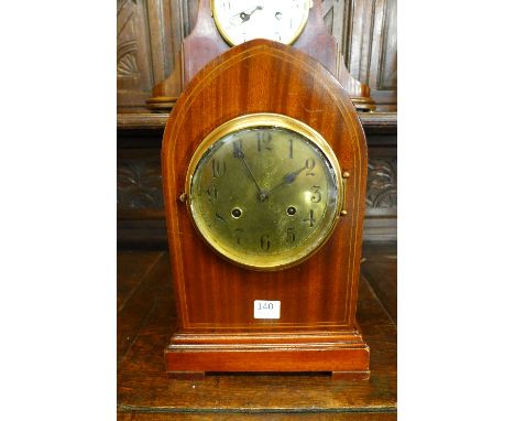 An early 20th Century Gustav Becker mahogany lancet shaped bracket clock