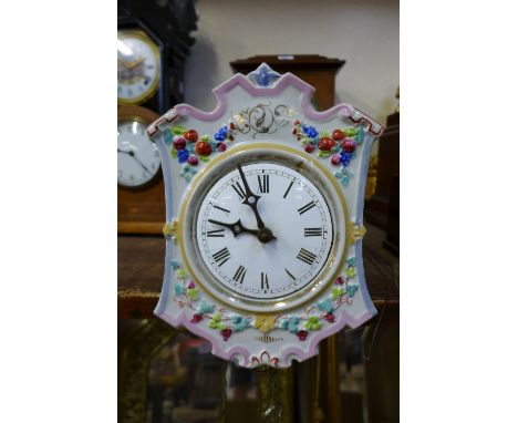 A 19th Century French porcelain alarm wall clock