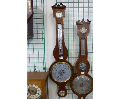 A George III style inlaid mahogany banjo barometer
