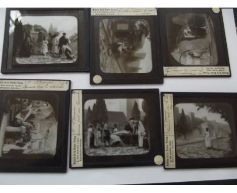 Collection of 20 early magic lantern slides