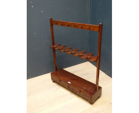 Victorian mahogany boot & whip stand with 2 single drawers on turned feet 96H x 76Wcm PLEASE always check condition before bi