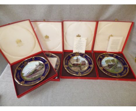 Set of four Spode bone china 'British Steam-The Years of Glory' limited edition plates, with certificates, boxed   PLEASE alw