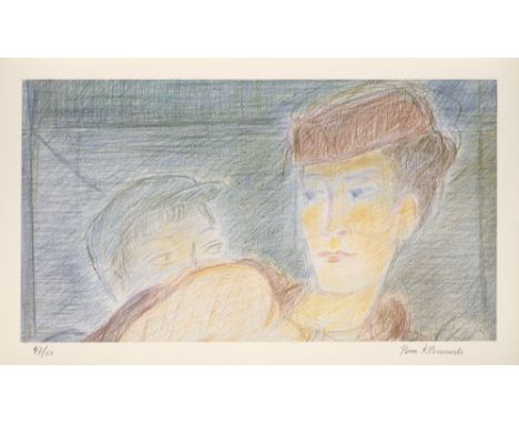 Jacques Henric. Pierre Klossowski. Paris, Adam Biro, 1989. Mit einer farbigen Originallithographie. Quer.-4°. Lwd.-Kasette. E