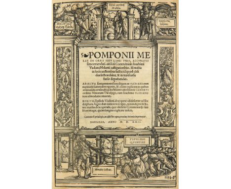 Pomponius Mela. De orbis situ libri tres, accuratissime emendati, una' cum commentariis Ioachimi Vadiani ... Mit 2 Holzschnit