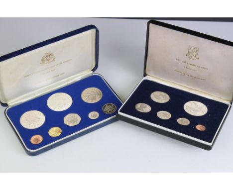 A First National Coinage Of Barbados proof coin set dated 1973 together with a British Virgin Island proof coin set dated 197
