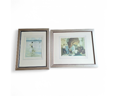 2 large Framed Sir William Russell Flint signed prints (1880-1969 ) Signed lower right, watermark lower left Portrait print i