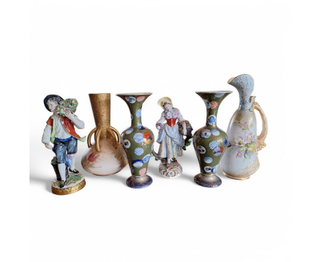 Collection of European & Oriental ceramics, Marks to bases as shown. Factories to include George Jones , Doulton Burslem , 2 