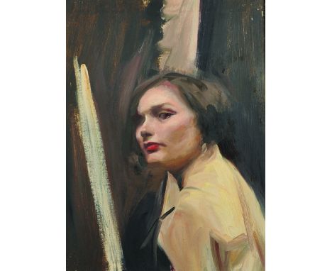 Howard Morgan (1949-   ) British. Portrait of a Girl, Oil on Canvas, 24" x 17".
