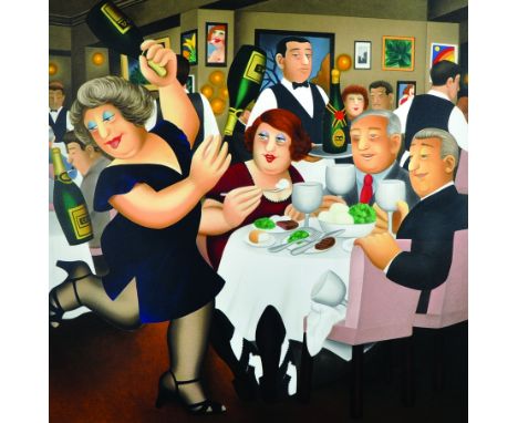 Beryl Cook (1926-2008) British. 'Dining Out', Lithograph, Signed and numbered 294/300 in Pencil, overall 29.25" x 27.75".