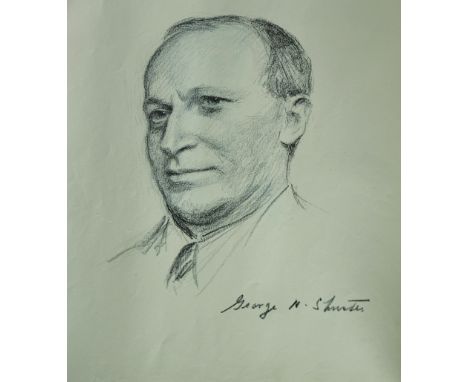 Eugene Spiro (1874-1972) Polish. A Portrait of 'George M Shuster', Charcoal, Inscribed, 14" x 11", together with three other 