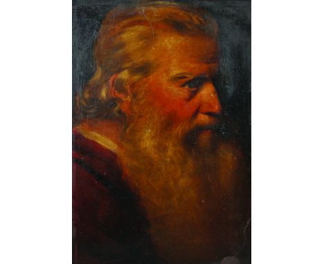 Style of Peter Paul Rubens (1577-1640) Flemish. Portrait of a Bearded Man, Oil on Board, 18.5" x 13".