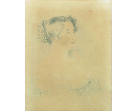 Circle of Margaret Sarah Carpenter (1793-1872) British. Portrait of a Lady, Watercolour and Pencil, 9" x 7".