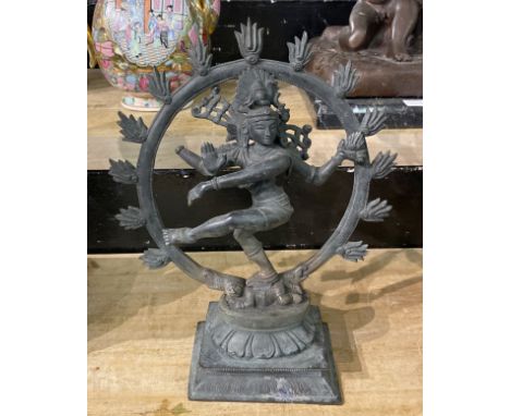 ORIENTAL BRONZE FIGURE - 29.5 CMS (H) APPROX