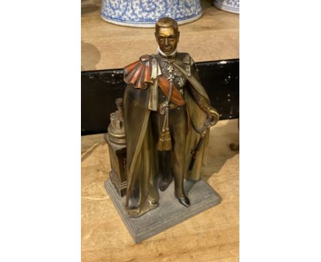 BRONZE FIGURE - KING EDWARD TABLE LIGHTER - 22CMS APPROX