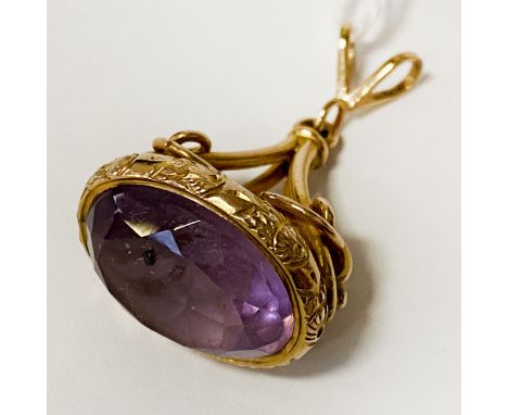 9CT GOLD VINTAGE AMETHYST PENDANT