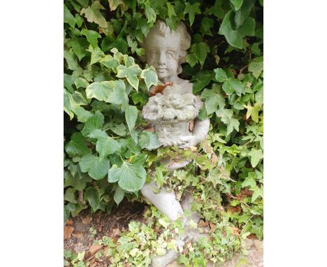 Three large Cherub Garden Ornaments in various poses, 2ft 6in - 2ft 10in