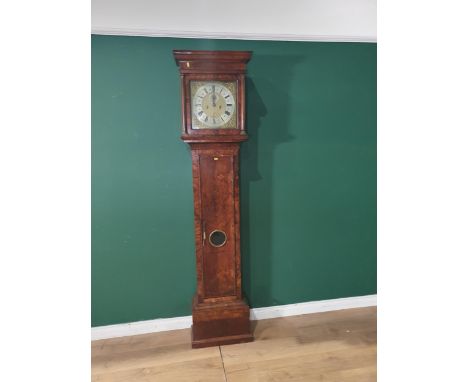 An 18th Century Longcase Clock having square brass dial inscribed "Windmills" London, with silvered chapter ring & subsidy di