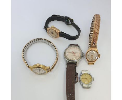 A lady's Smiths Astral Wristwatch in 9ct gold case and four other Watches