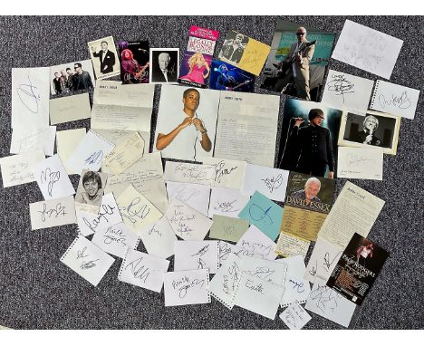Music collection of assorted signed items including photos, letters, cards and more. This large collection features over 20 s