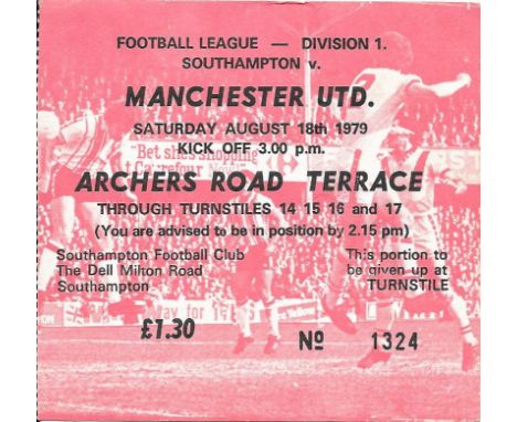 1979-80 SOUTHAMPTON V MANCHESTER UNITED TICKET
Folds
Ref SM
