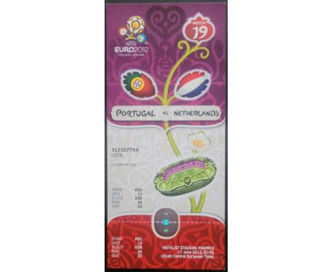 EURO 2012 PORTUGAL V NETHERLANDS UNUSED TICKET
Ref SM