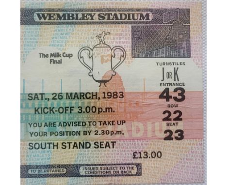 1983 LIVERPOOL V MANCHESTER UNITED LEAGUE CUP FINAL TICKET
Fold
Ref DER