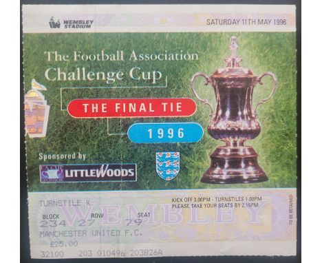 1996 MANCHESTER UNITED V LIVERPOOL FA CUP FINAL TICKET
Good condition
Ref DER