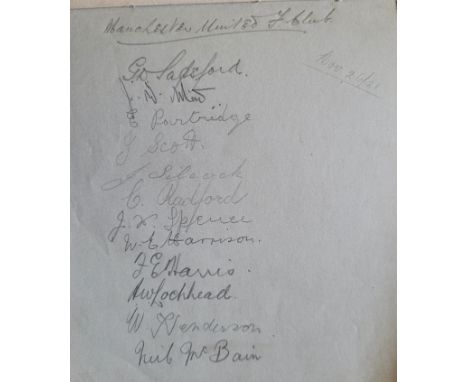 1921-22 MANCHESTER UNITED AUTOGRAPH PAGE
These were obtained for a lady by the Villa player Andrew Ducat when the teams playe