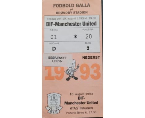 1993-94 BIF BRONDBY V MANCHESTER UNITED FRIENDLY TICKET
Good condition
Ref DER