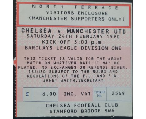 1989-90 CHELSEA V MANCHESTER UNITED TICKET
Ref DER