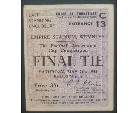 1955 FA CUP FINAL MANCHESTER CITY V NEWCASTLE UNITED TICKET
Good condition
Ref BF