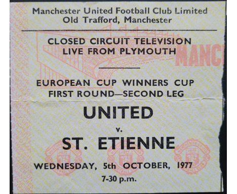1977-78 MANCHESTER UNITED V ST ETIENNE ECWC BEAM BACK FROM PLYMOUTH TO OLD TRAFFORD TICKET
Fold
Ref DER