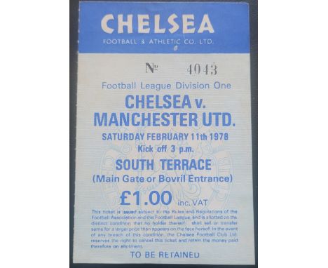 1977-78 CHELSEA V MANCHESTER UNITED TICKET
Ref DER