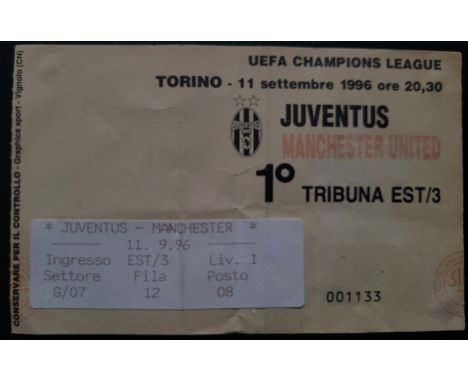 1996-97 JUVENTUS V MANCHESTER UNITED CHAMPIONS LEAGUE TICKET
Slight folds
Ref SM