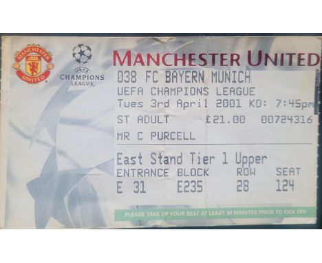 2000-01 MANCHESTER UNITED V BAYERN MUNICH CHAMPIONS LEAGUE TICKET
Folds
Ref DER