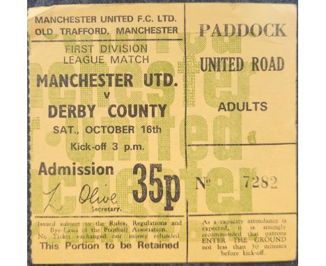 1971-72 MANCHESTER UNITED V DERBY COUNTY TICKET
Slight corner fold
Ref IOW